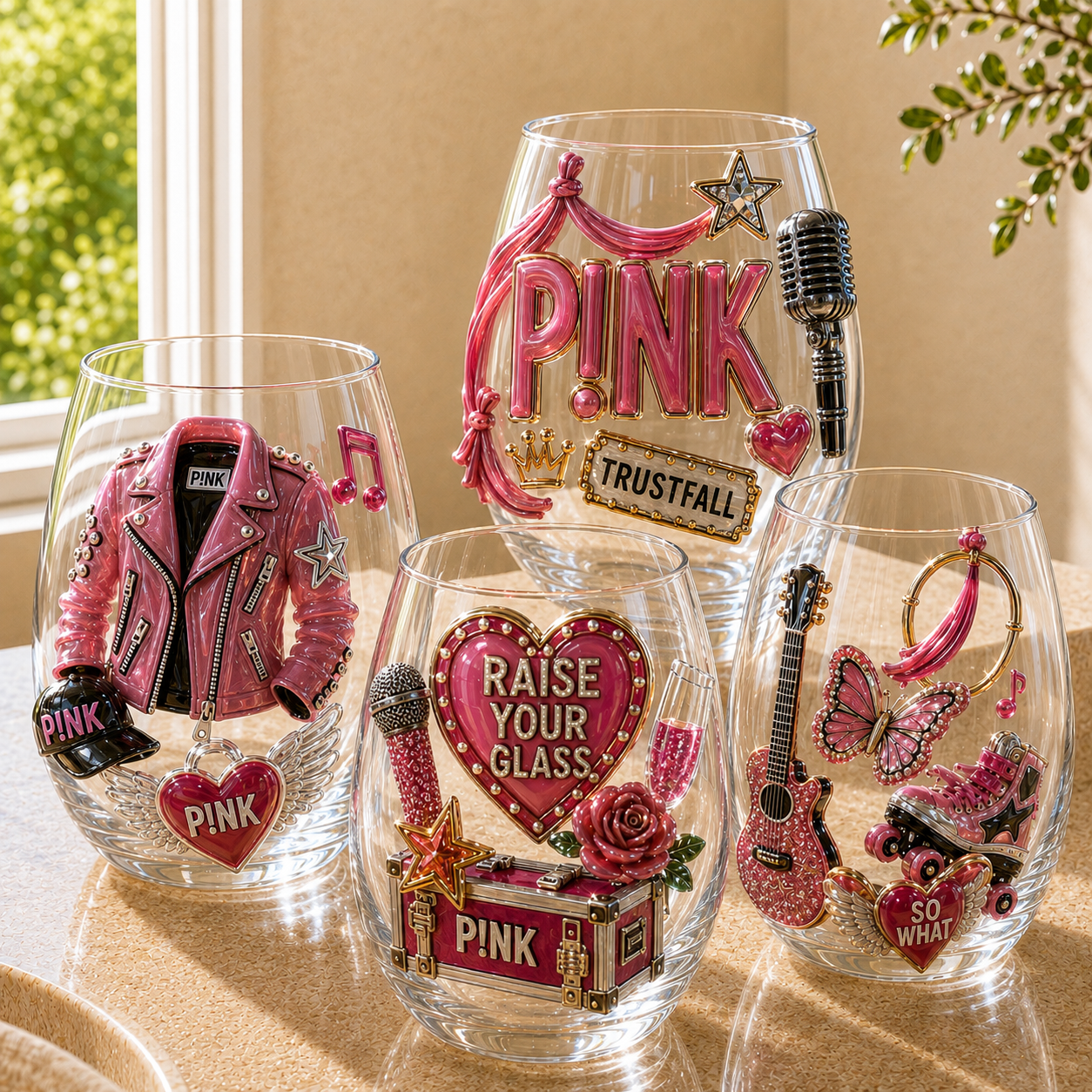 Premium PNKN Wine Glass Cup TMH