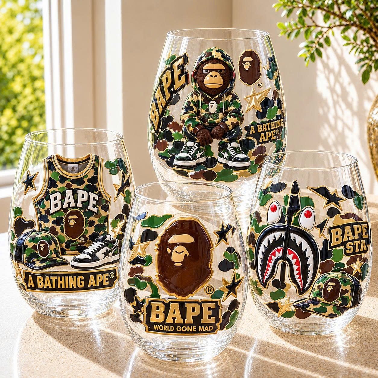 Premium BAPE Wine Glass Cup TTN